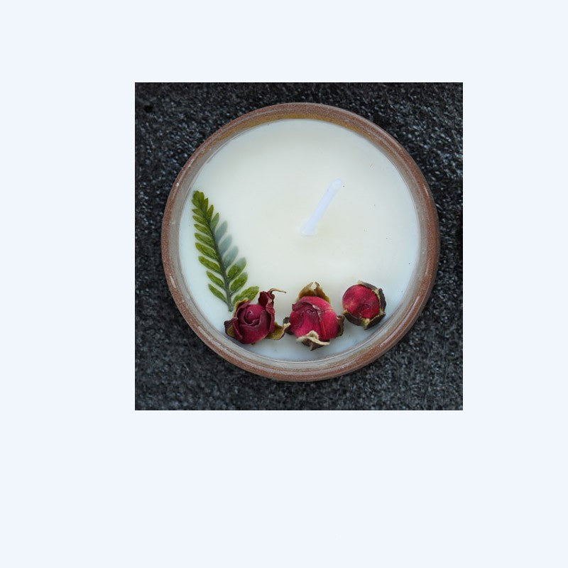 Ceramic Cup With Dried Flowers And Fragrant Candles